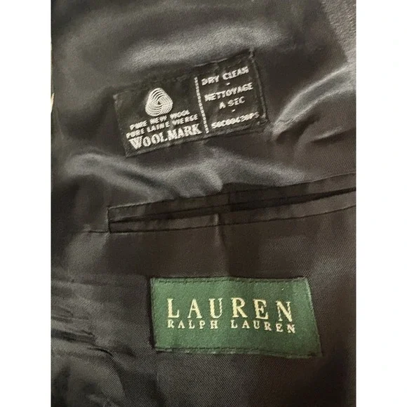Lauren Ralph Lauren Dark Gray Blazer Mens Sz 44R 2 Button Wool Sport Coat Jacket - Picture 16 of 16